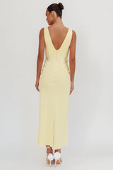 Vestido Maxi Decote V Soul Fire Manteiga