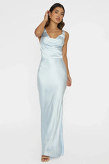 Vestido Maxi Sitara Tied Back Azul