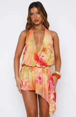 Vestido Minibusto Time Of My Life Tangerine Bloom