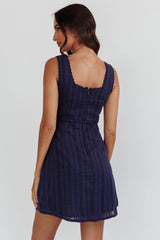 Minivestido Escote Cuadrado Aura Girl Azul Marino