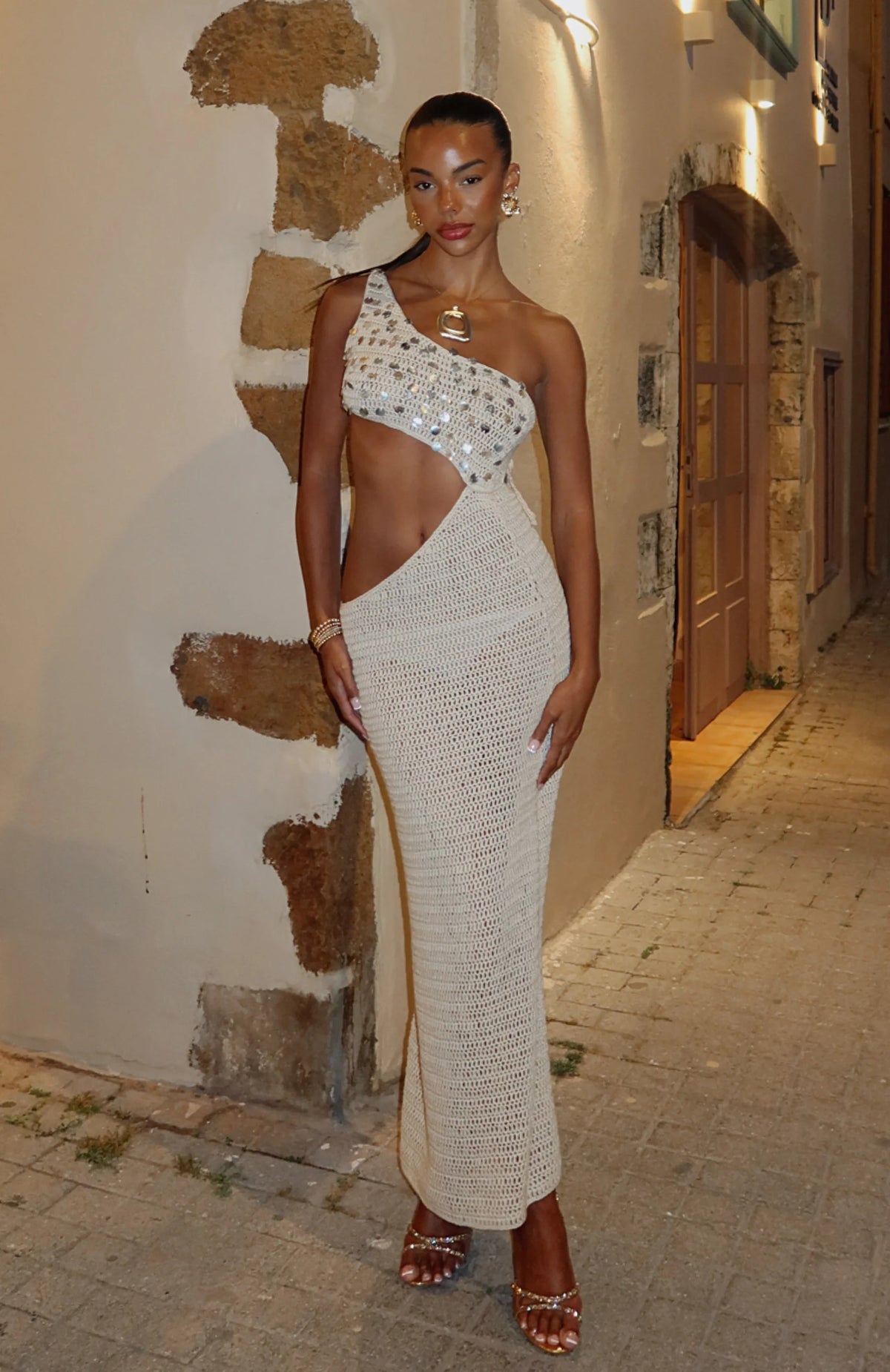 Maxi vestido de crochê Turritella Treasure Shell