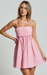 Minivestido Clover com Laço nas Costas e Estilo Babydoll Rosa