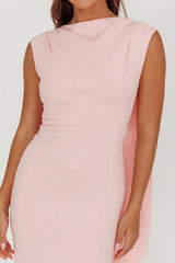 Vestido longo com faixa de ombro Looks Of Love rosa