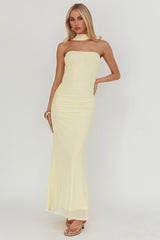 Vestido Longo Frente Única Truth Be Told Manteiga