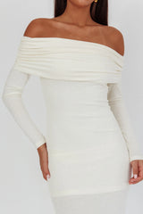 Vestido largo Juju con hombros descubiertos Blanco