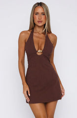Minivestido Halter Forever With You Chocolate