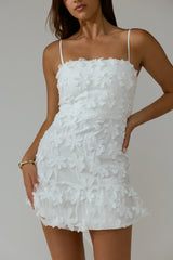 Minivestido Dori com Aplicações Palmeira Branco