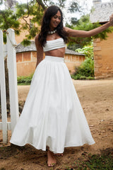 Falda maxi anudada Love Songs blanca