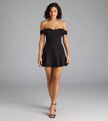 Minivestido con vuelo con hombros descubiertos Classic Babe