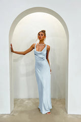 Vestido Maxi Sitara Tied Back Azul