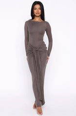Vestido Longo Let Go Of Your Heart Chocolate Esfumaçado