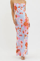 Vestido Estampado Rosa Dream Walk com Amarração nas Costas