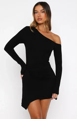 Vestido Curto Manga Longa Living In The Moment Preto