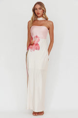 Vestido Maxi Halter Invertido Damsel Rosa Flor