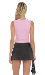 Minissaia Envolvente Jeans Preto Desbotado