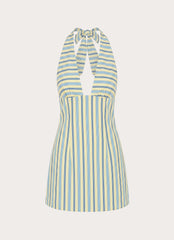 Feyric Mini Dress - Mint Banana Stripe