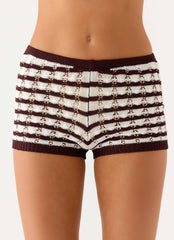 Shorts Danni Micro - Listras de Chocolate