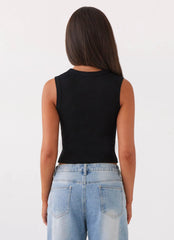Top de tirantes abotonado Blair - Negro
