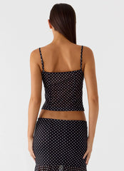 Top Buffy - Negro con lunares