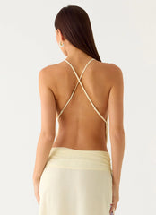 Top con cuello vuelto Sweet Charm - Marfil