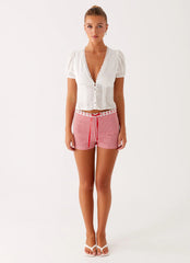 Minipantalones cortos Devon - Cuadros vichy rojos