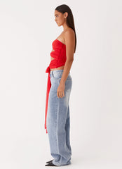 Blusa Cascata de Luz Solar - Vermelho