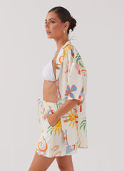 Pantalones cortos de lino Tallulah - Palma de verano