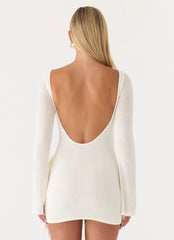 Minivestido envelope de manga comprida Niella - Off-white
