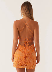 Minivestido Lentejuelas de Tirantes Vietta - Naranja