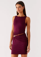 Minivestido de Veludo Vinho - Boysenberry