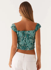 Top Ombro a Ombro Rumors - Estampa Floral Nuvem