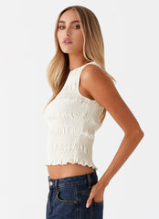 Blusa Franzida Garden Kisses - Marfim