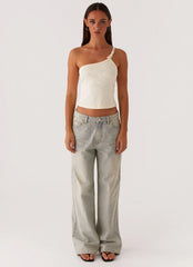 Jeans de mezclilla Keanna de tiro bajo - Vintage