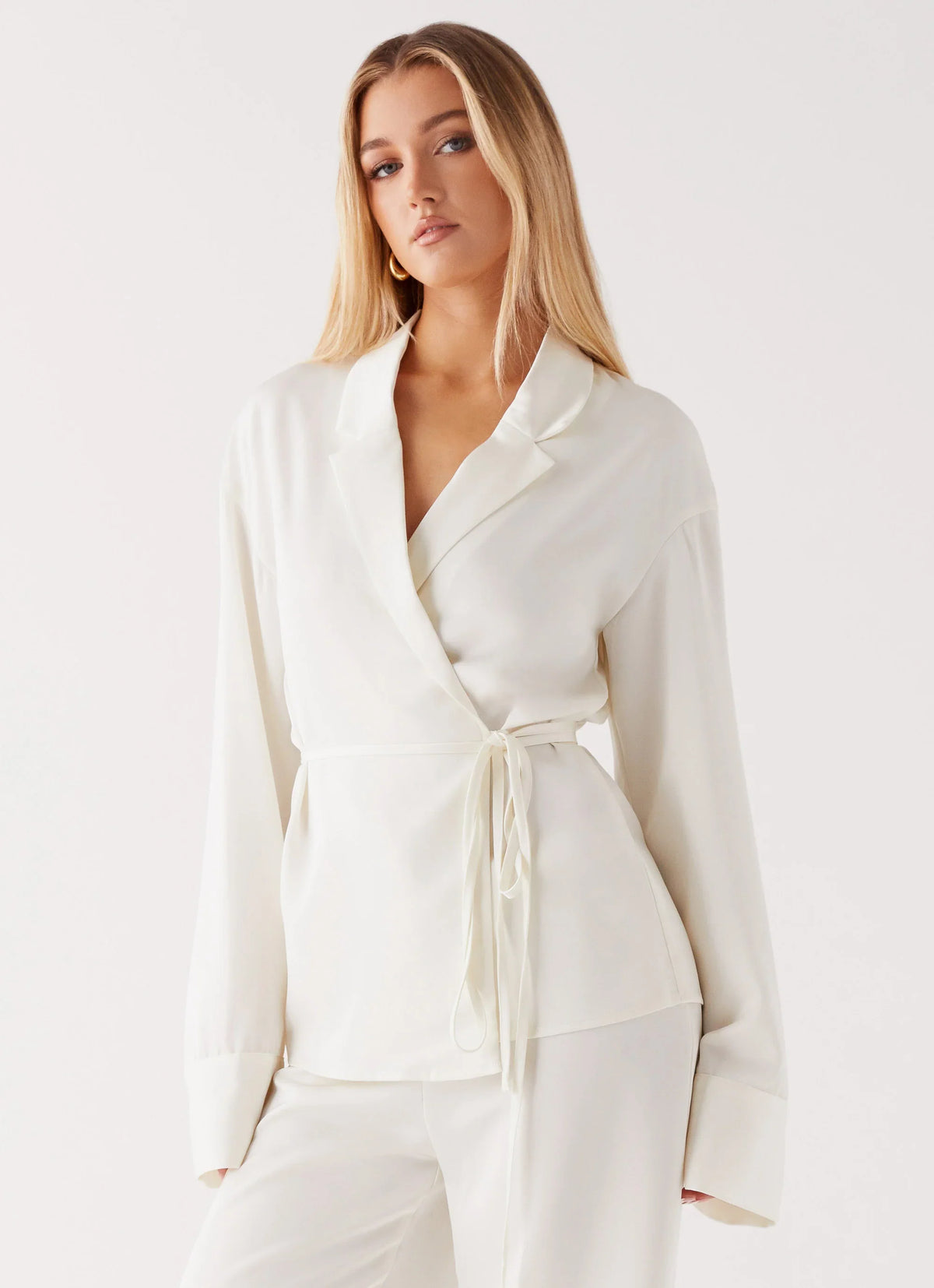 Camisa Tammie de Amarrar na Lateral - Pérola