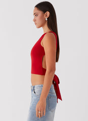 Blusa Saskie com Amarração - Vermelho Rubi