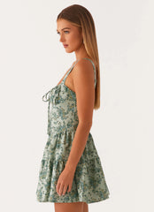 Minivestido de lino Lucie - Estampado floral Cloud Nine