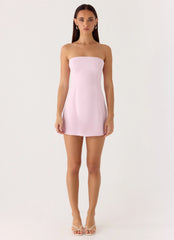 Minivestido tomara que caia Della - Rosa