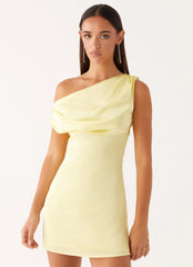 Minivestido de Cetim Heart Of Glass - Amarelo
