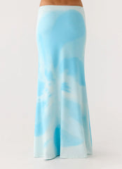 Falda Moka Maxi - Azul Floreciente
