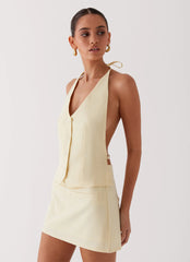 Top de cuello halter Sarah - Mantequilla