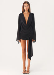 Minivestido Sorrel de manga larga - Negro