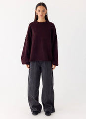 Suéter de punto oversize Jack - Ciruela