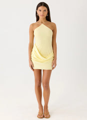 Minivestido Keanu de Cupro - Amarillo