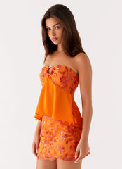 Top halter con abalorios Kenia - Naranja