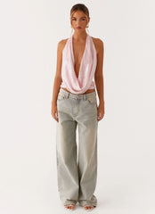 Top de lentejuelas Sawyer - Lentejuelas rosas