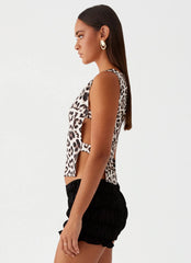 Top com Fivela Cherish You - Estampa de Leopardo