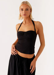 Top halter Cheryl Bustier - Negro