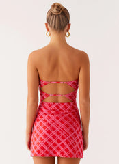 Minivestido Hamilton - Cuadros rosas