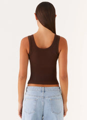 Camiseta sin mangas distintiva - Chocolate