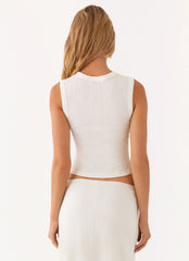 Camiseta de tirantes con botones Blair - Marfil